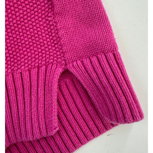 Y2K GAP Cable Knit Pink Cotton Chunky Pullover Sweater Medium - Picture 8 of 8